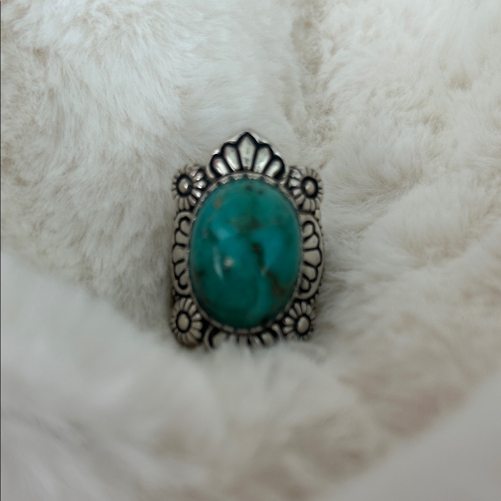 JTV Sterling and turquoise (?) ring-size 5